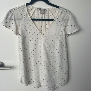 Off white short sleeve blouse